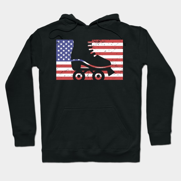 United States Flag & Roller Skating Hoodie by MeatMan